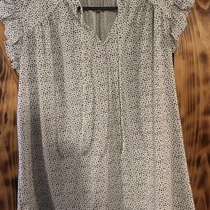 White and Black Polka Dot Blouse